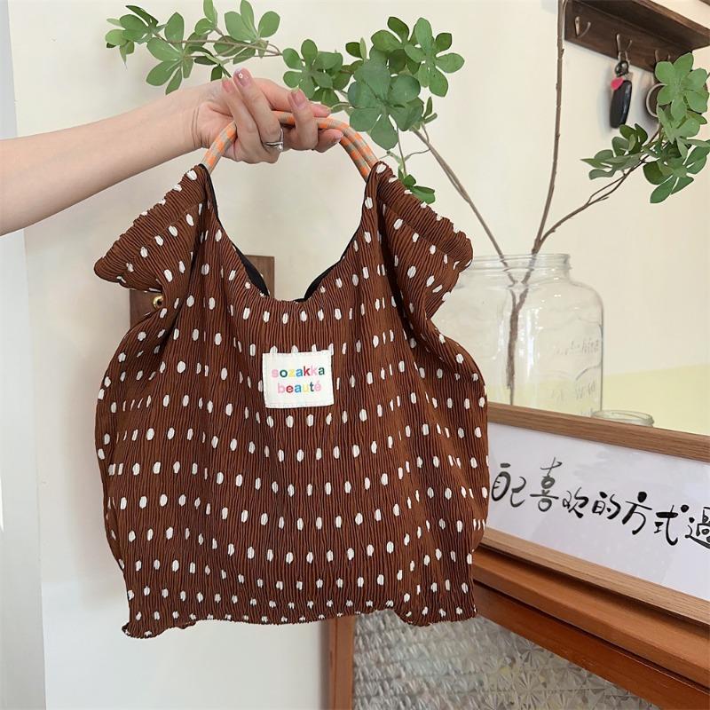 5 wrinkled cloth printed handbag spring and summer thin shopping handbag fresh floral large-capacity cloth bag