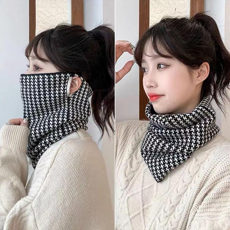 Versatile Winter Hanging Ear Mask Scarf Warm Windproof Face Mask Neck Protection For Women Outdoor Sports Headscarf