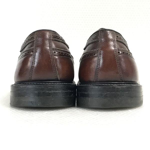 70s-80s USA made Vintage UFCW leather Goodyear welt long wingtip 7.5EEE 25.5 brown O'Sullivan heel(USED)
