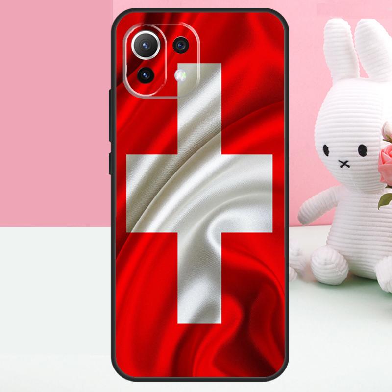Switzerland Swiss Flag Case For Xiaomi 14 15 Ultra 15T 13T 14T 17 Pro Max POCO F8 Ultra X7 X5 X6 Pro F5 F6 F7 Funda
