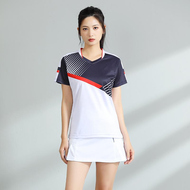 Badminton Clothes Outfit Short Sleeve Latest Blue Color Mens and Womens Quick-Drying Summer Table Tennis Wear Training Competition Clothes