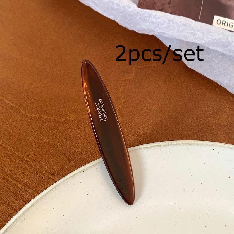 2pcs/set Elegant Acetate Hair Clip Colorful Leopard Print Oval Geometric Hairpin Sweet Women Hair Accessories