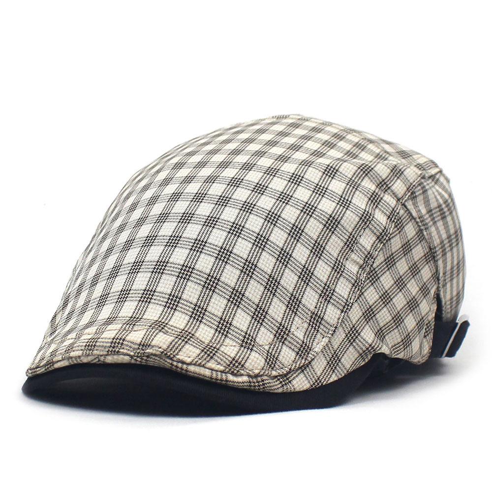 British retro style plaid beret women's autumn and winter casual hat men's forward hat cotton cap women
