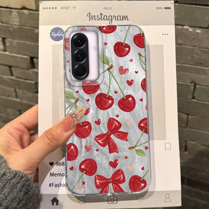 Summer Red Fruit Girls Case For Samsung Galaxy A56 A16 A26 A36 A06 A55 A35 A25 A15 A12 A32 A54 S24 S25 S22 S23 FE Fundas Cover