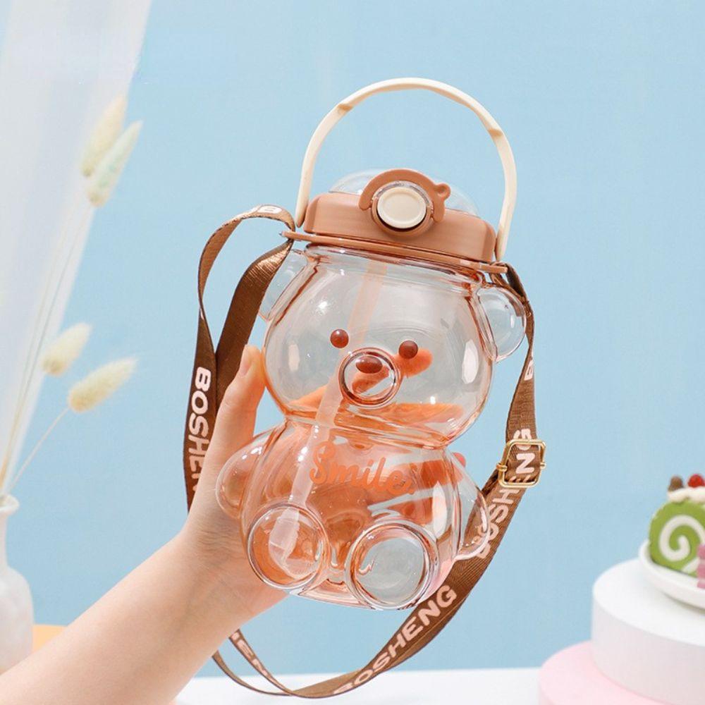 

Capacity Outdoor Summer Drinking Big Belly Cup Sports Bottles Water Cup With Straw Water Bottle коричневий