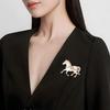 Vintage Running Horse Brooch Red/Blue/Gold/Silver Traditional Zodiac Animal Badge Tang Dynasty Enamel Animal Lapel Pin