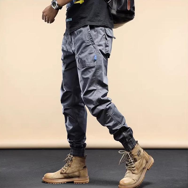 Men's Loose Fit Multi-Pocket Harem Pants - Korean Casual Style with Zipper