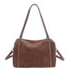 2025 New Niche Design Boston Bag High-end Texture Simple Large-capacity Suede Shoulder Messenger Bag