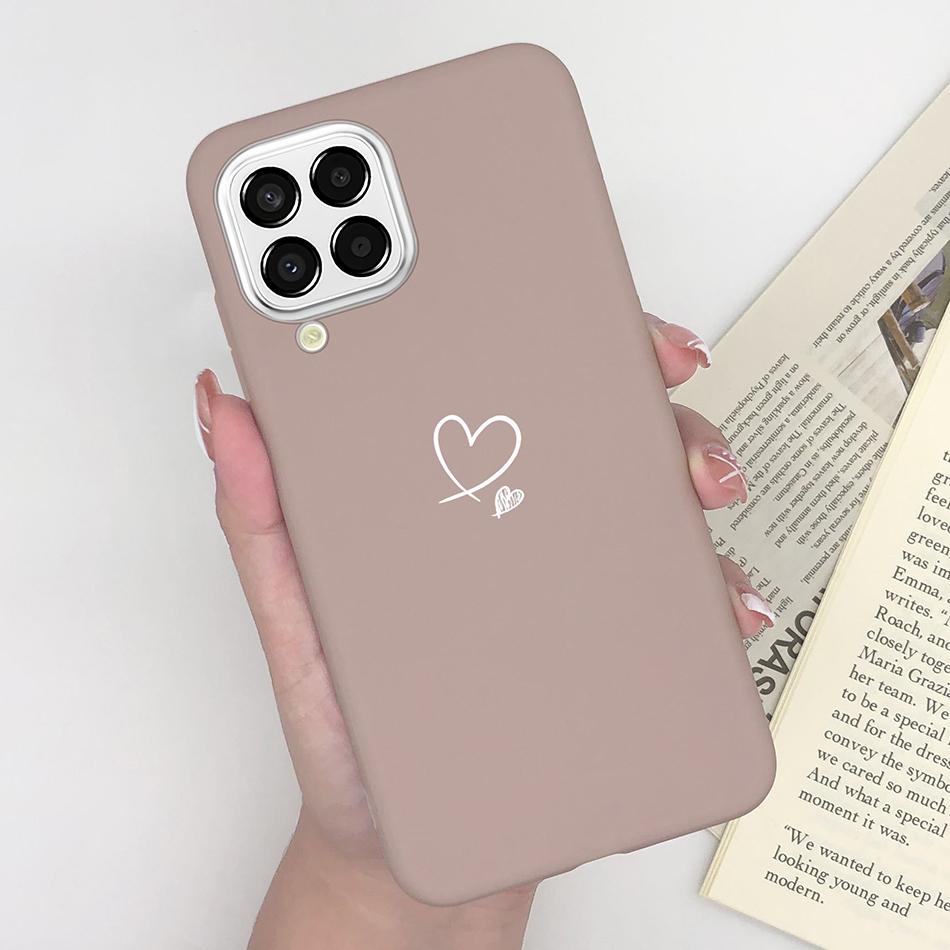 For Samsung Galaxy M33 5G Case Heart Cartoon Silicone Matte Shockproof Phone Cover For SamsungM33 GalaxyM33 M 33 Funda Shell TPU