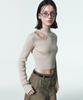 CURRENT Cut Out Detail Knit Top [Oatmeal]