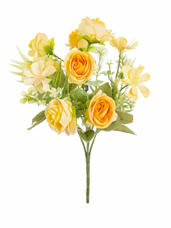 

1pc Artificial Flowers Silk Roses Wedding Wreath Home Room Table Festival Decor Bridal Bouquets Outdoor Yard Garden DIY Gift Box 1 PC жёлтый