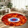 Rangers FC Printed Round Crystal Velvet Rug Soft Non Slip Floor Carpet For Bedroom Holiday Gift