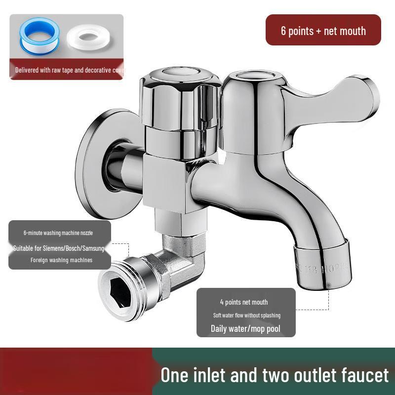 Brass Dual Outlet Washing Machine Faucet