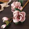 European Style Large Magnolia Floor Ornament: High-End Artificial and Dried Flower Arrangement for Living Room Entrance