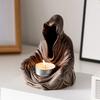 Retro Mysterious Man Ceramic Candlestick Ghost Incense Burner Aromatherapy Ornamental for Home Office Yoga Decoration Crafts