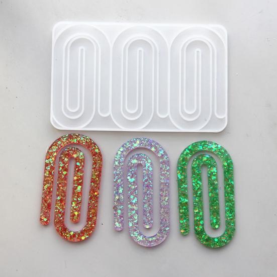 Paper Clip Bookmark Mold Flexible Silicone Mold Resin Craft Mold for DIY Paper Clip Bookmarks Album Clips Business Card Clips