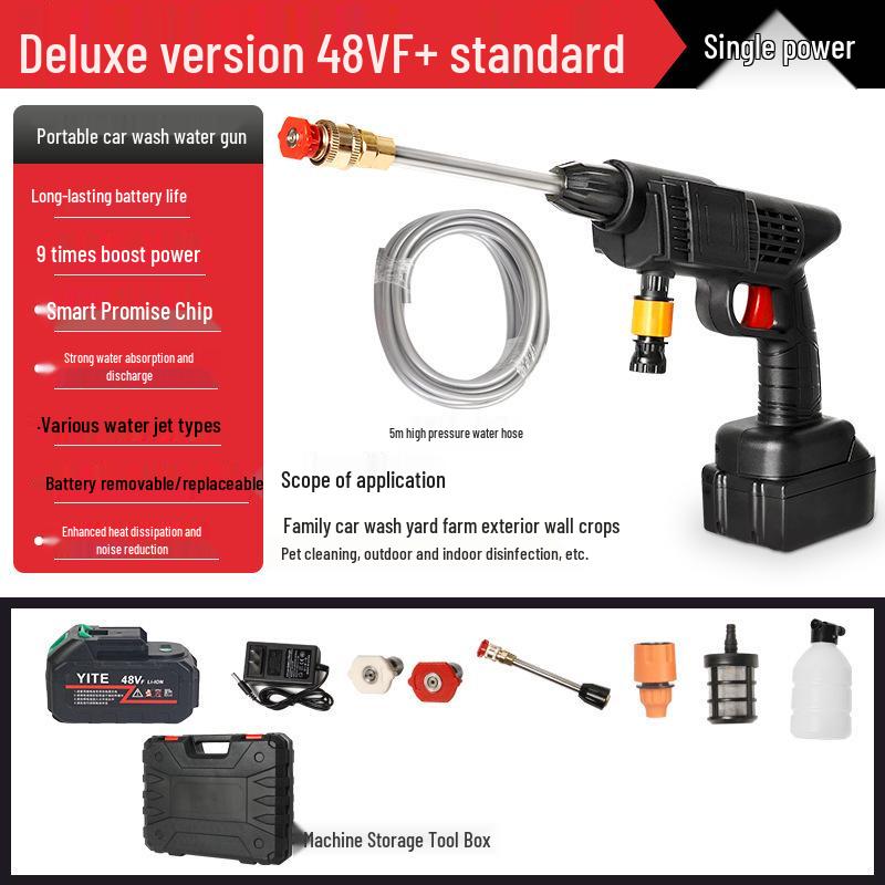 Wireless Electric Lithium Battery High-Pressure Car Wash Water Gun