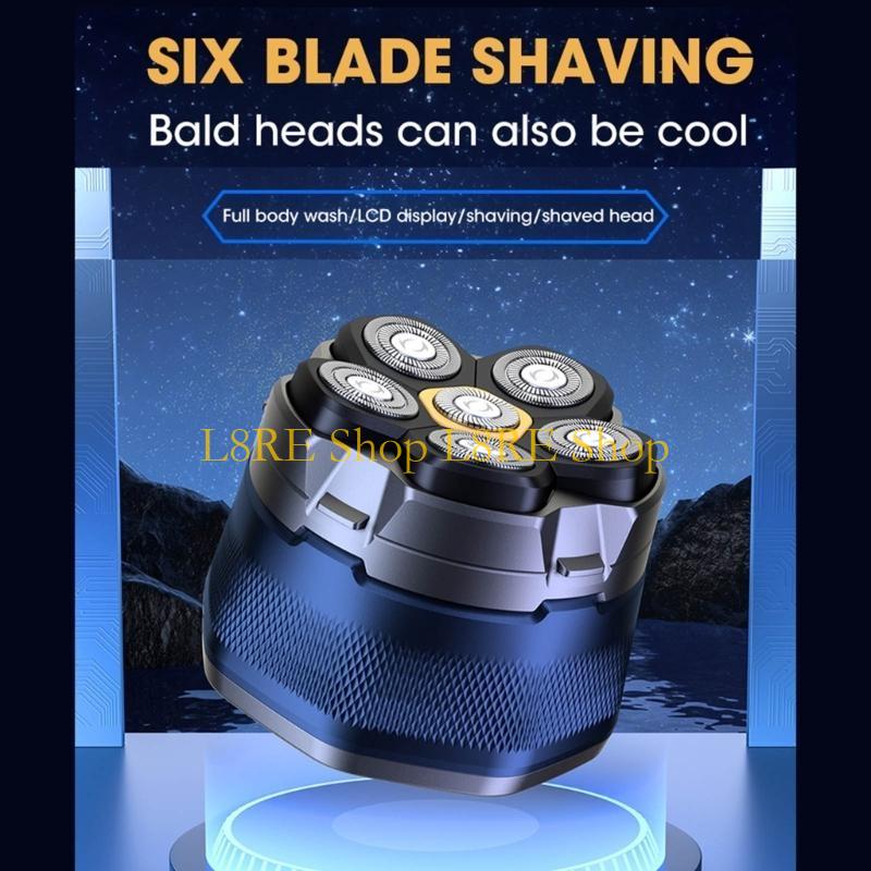 L8RE Head Shavers for Bald Men Electric Face Shaver Rechargeable Cordless LED Display Waterproof Wet/Dry Trimmer Shaver