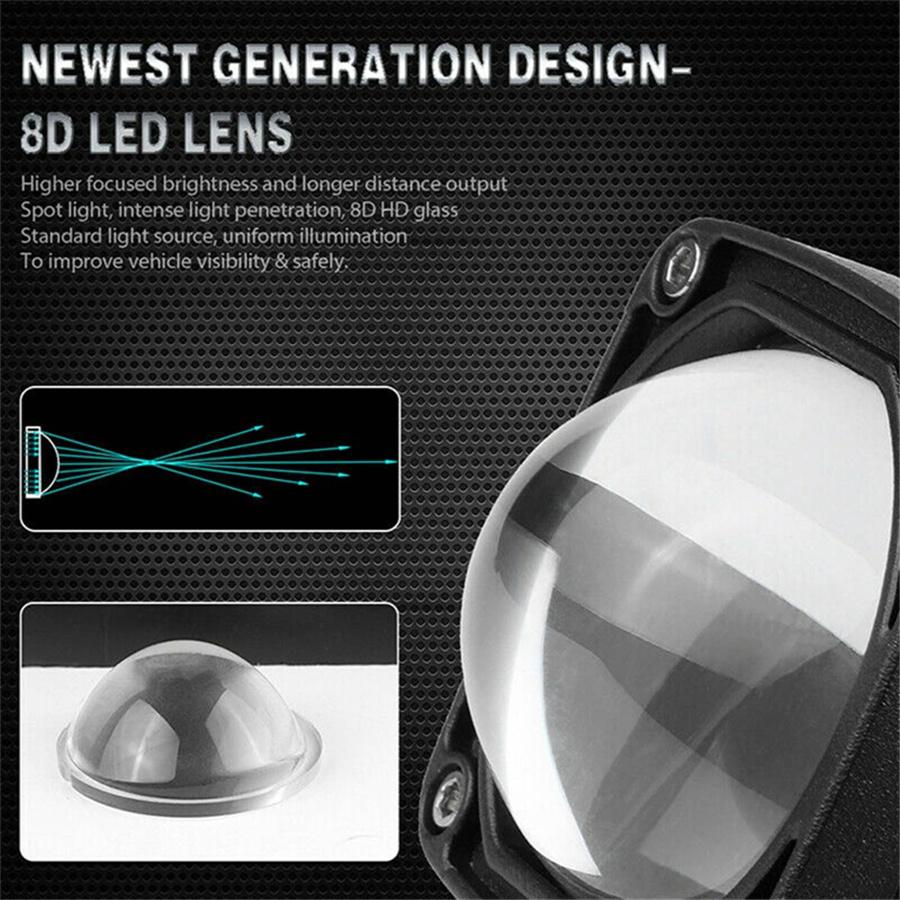 2Pcs 2" Square 20W LED Work Lights Spot Driving Fog Lamp For Car Truck Boat ATV