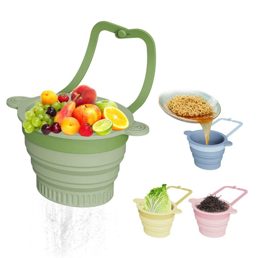 Silicone Strainer Basket Reusable Water Filter Basket New Sink Colander  Fruit Washing