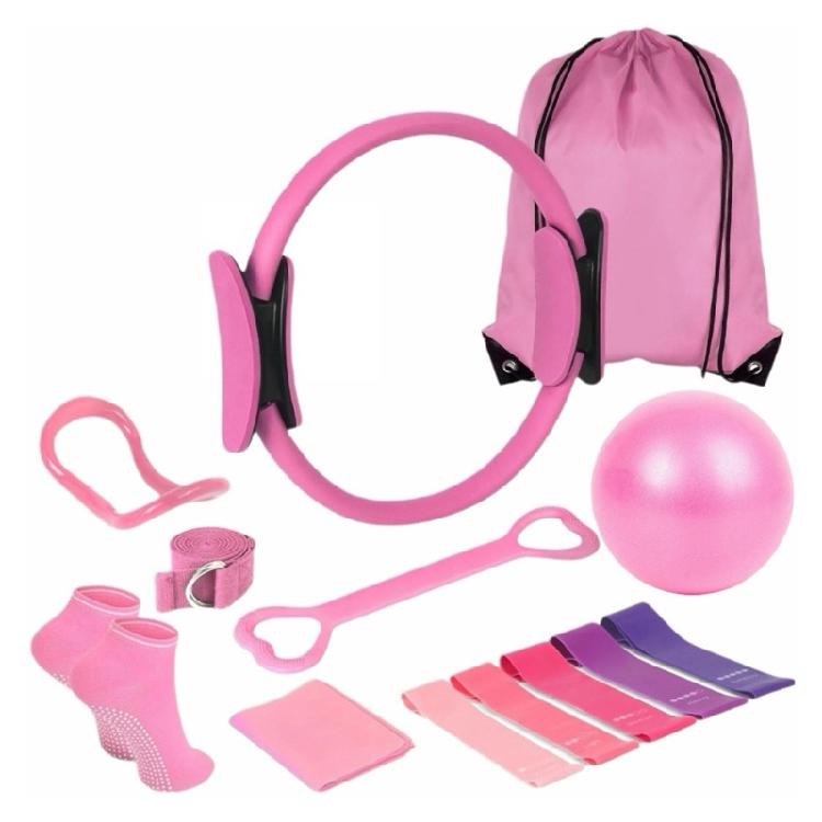 Women's Fitness Exercise Set Pilates Ball Rings and Band With Nonslip for Home Exercise And Flexibility