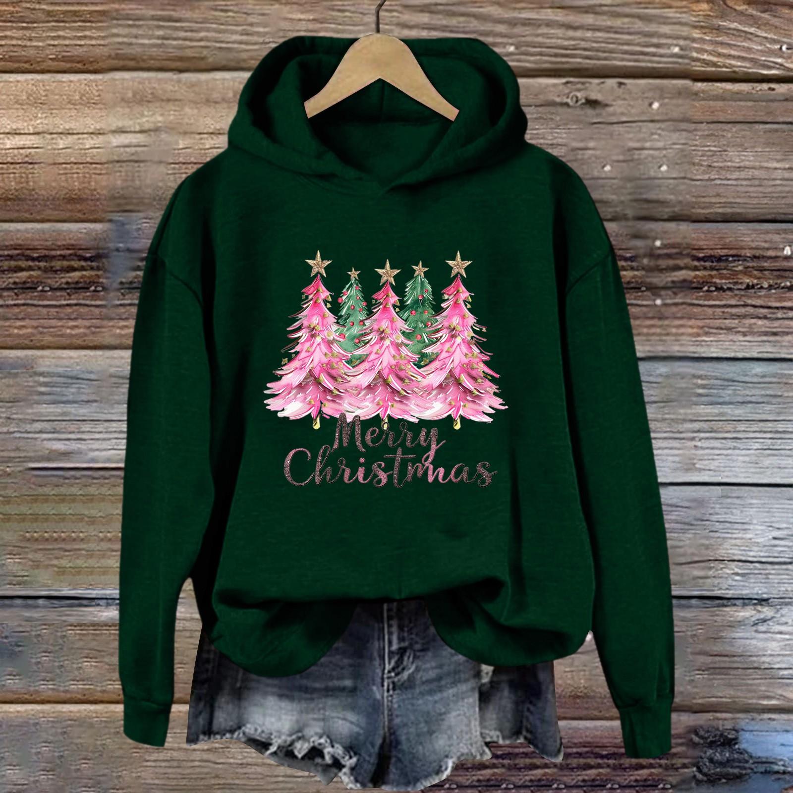 

Женская толстовка с принтом «Спорт» с рождественским принтом, толстовка с капюшоном, топ с длинным рукавом, повседневная толстовка M