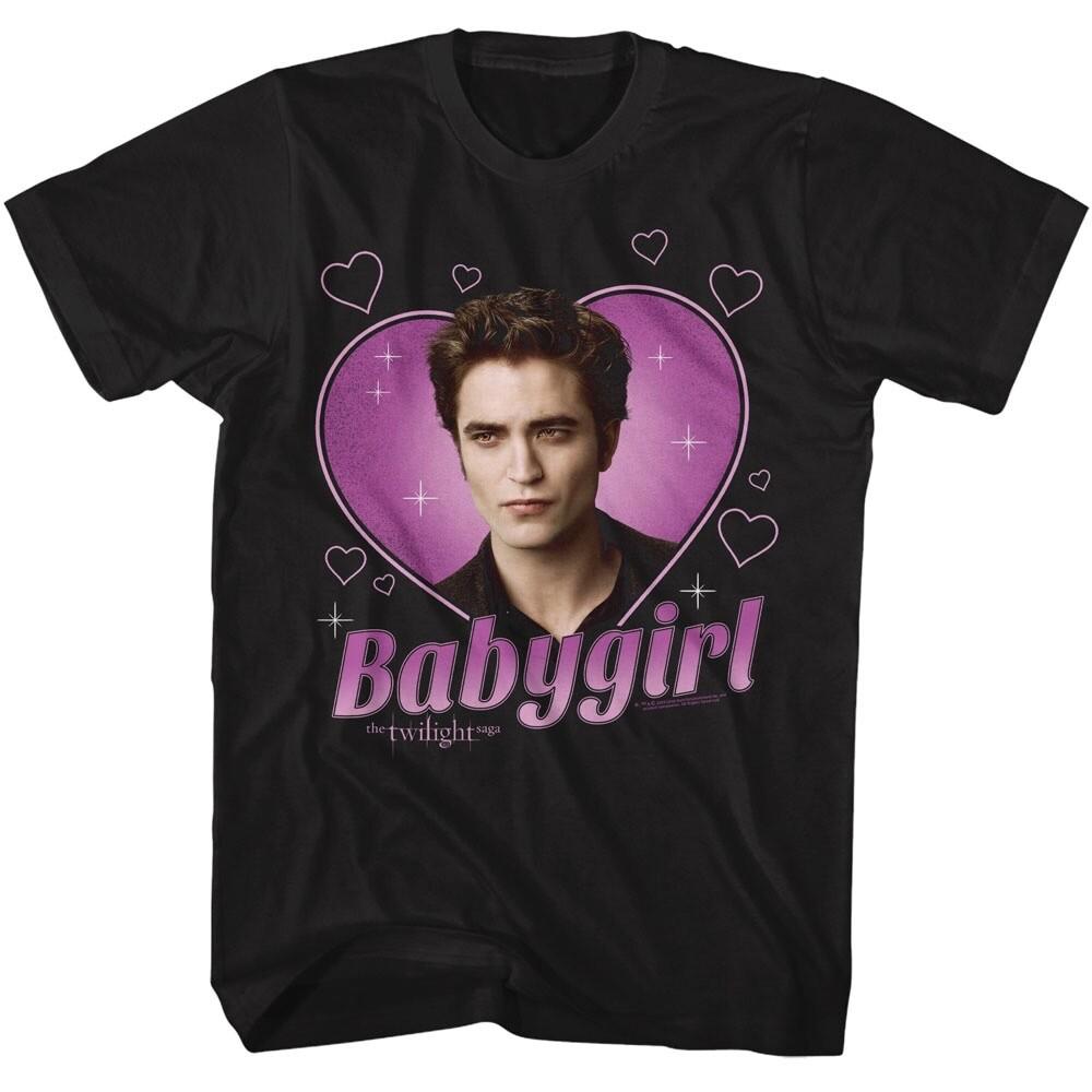 Twilight Movie Saga T-Shirt BABYGIRL EDWARD ALT IMAGE Licensed Black Cotton Unisex T-Shirt XXXL