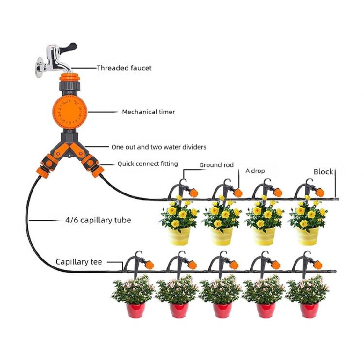 Timer per Irrigatore Programmabile per Tubo da Giardino con Attacchi in Ottone e Uscita, Timer Acqua per Tubo da Giardino con Ritardo Pioggia