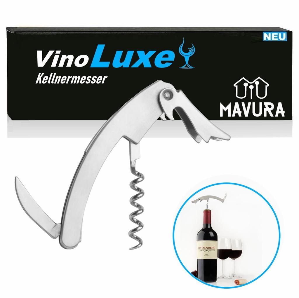 VinoLuxe Waiter's Knife Stainless Steel Waiter's Cutlery Corkscrew Sommelier Knife