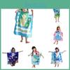 Kids Hooded Robes Bath Towel Super Absorbent Beach Shawl Boy Girl Swim Cartoon