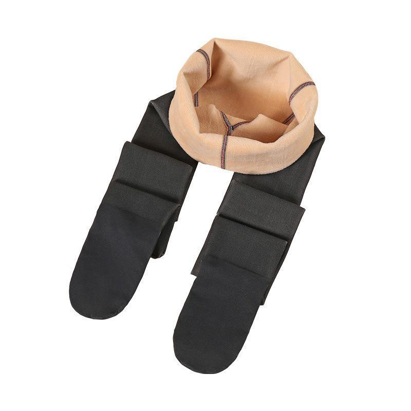 Women's Sheer Black Velvet Thick Leggings, Nude Illusion, One-Piece Gray Pantyhose for Autumn/Winter