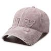 Washed old denim baseball cap men's and women's retro embroidered cap sunshade sunscreen casual versatile hat