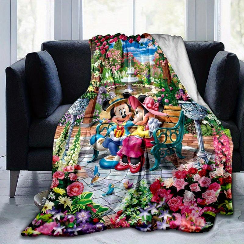1pc, Mickey and Minnie (9) Home Decor Blanket: A Cozy Flannel Throw for Bedroom, Living Room, Travel, Camping, Car, Beach, Office Naps, Perfect Gift F