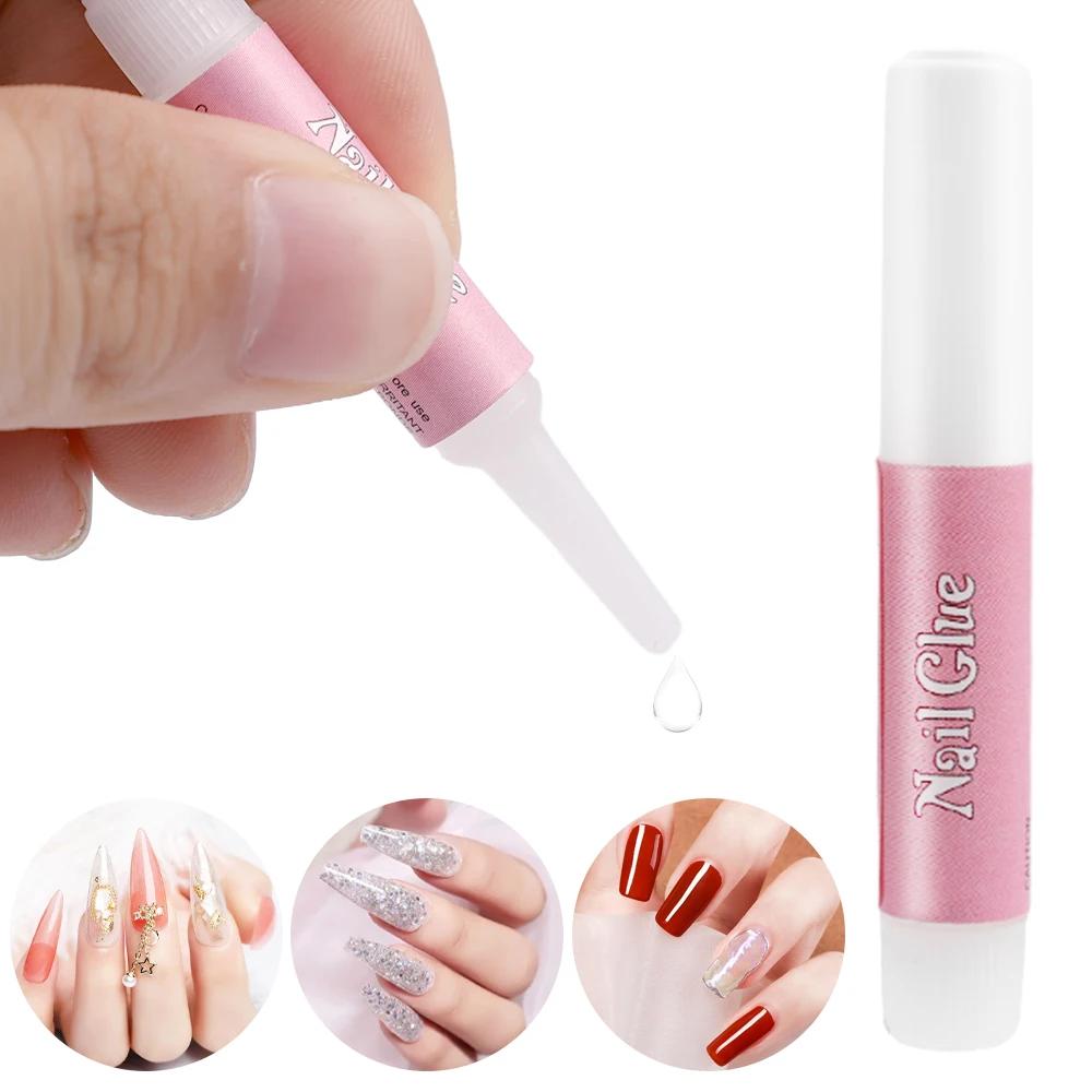 Transparenter Nailart-Kleber, wasserdicht, schnelltrocknend, für künstliche Nägel, Strass-Dekoration, Acrylkleber, Verlängerung, professionelles Klebewerkzeug