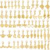 60Pcs 30 Styles Clip on Charm Pendants 22.5-35.5mm Dangle Charms with Lobster Clasp Mixed Styles Craft Charm for Jewelry Making