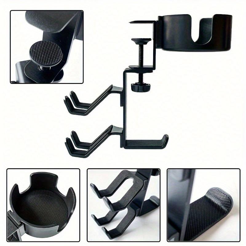 Rotating 4-In-1 Gaming Desk Organizer with Cup Holder and Headphone Holder - Adjustable Controller Holder, Ideal Christmas