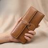 Ladies Multi-functional Long-style Wallet with Multiple Card Slots, Casual Business Card Bag, Genuine Leather Handbag
