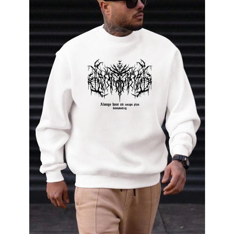Men'S Casual Fashion Hoodie with Gothic Patterns