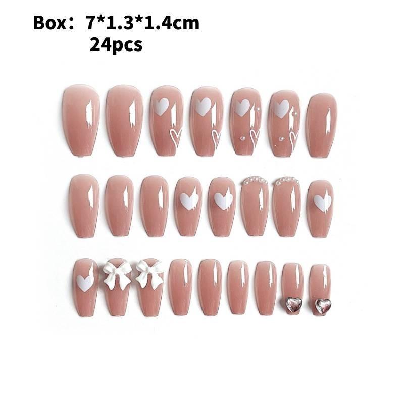 

Art Wear Nail Fashion Simple Cute Classic Detachable Stereoscopic Bow Style Pink