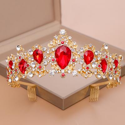 Bridal Crown Crystal Crown Alloy Rhinestone Headband Crown Headdress