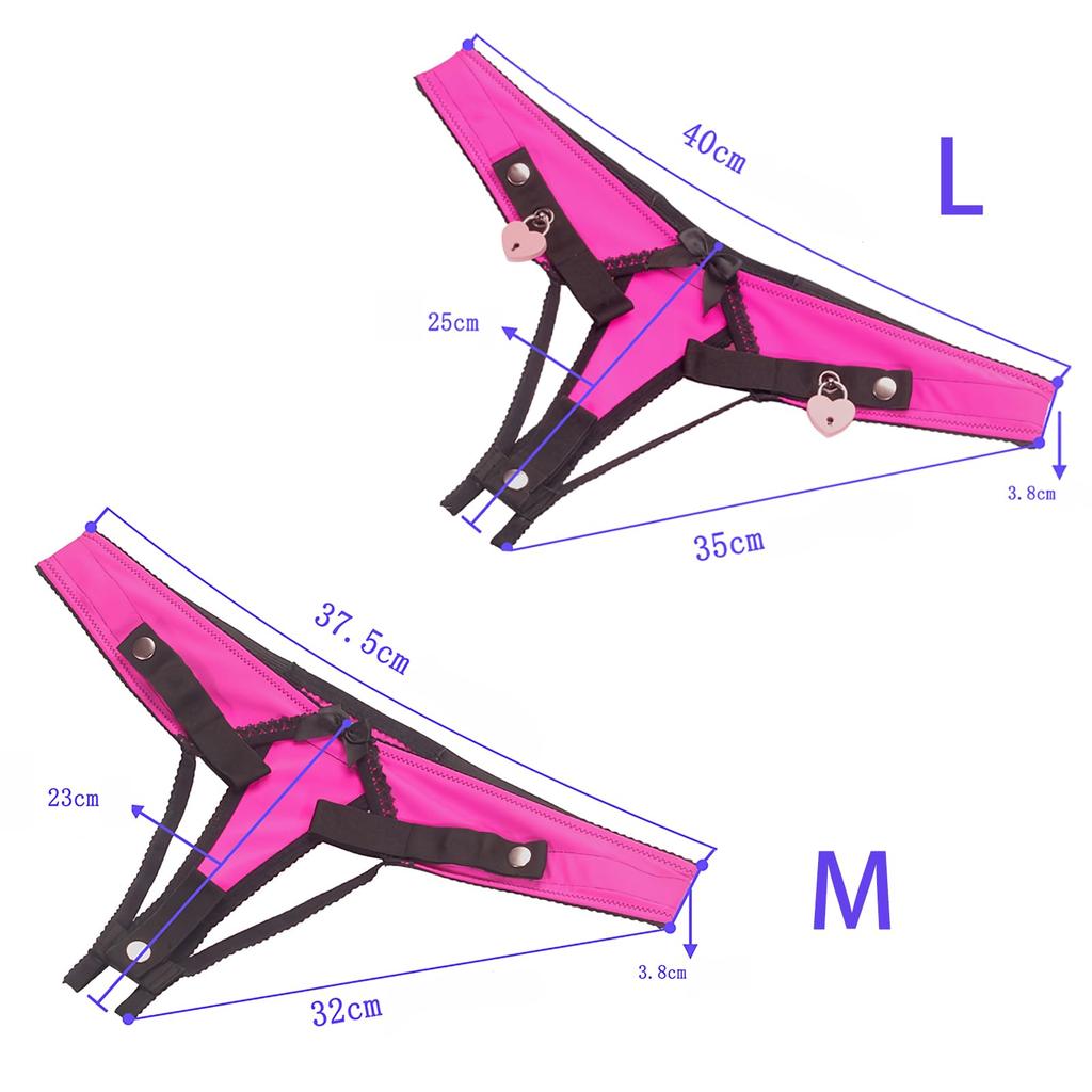 Male Chastity Belt Fixed Chastity Body Auxiliary Chastity Lock Elastic Band Sexy Adult Toys Red No Heart [KKSEXY] Pants, 3-Way Belt, Accessory,