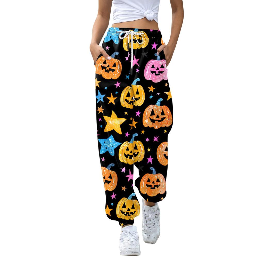 Women's Casual Fashion Sweatpants Halloween Printed Casual Pants