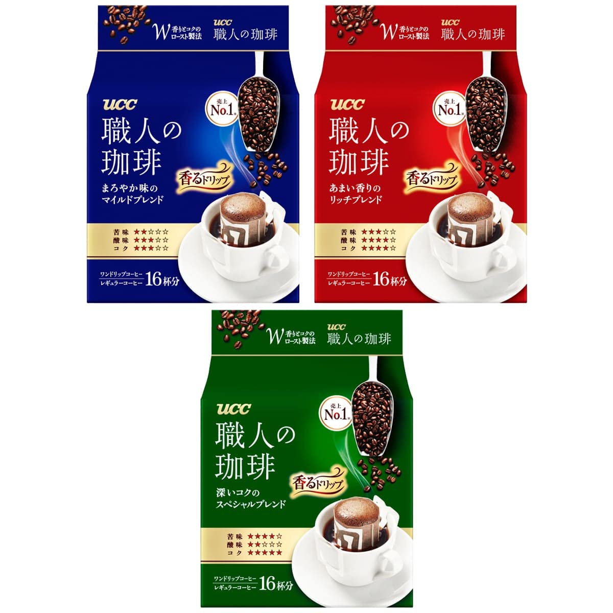 

Сравнение кофейных напитков UCC Artisan Coffee Drip, набор ассорти x 48 пакетиков, обычный [набор продуктов] (Мягкий/Особый/Насыщенный) [Одна капля]