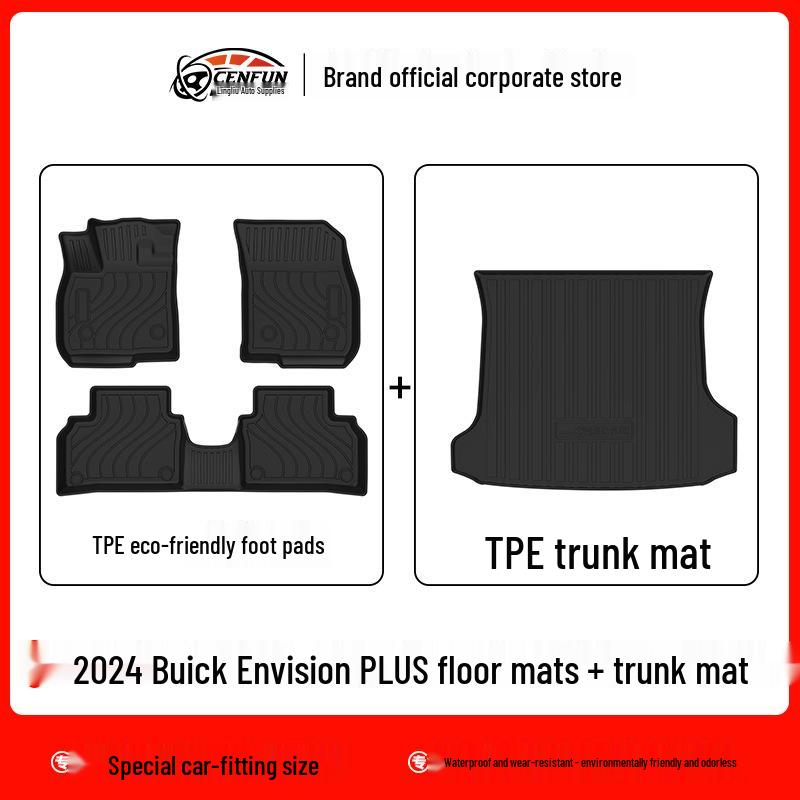 2024 Buick Envision PLUS TPE Floor Mats & Waterproof Trunk Mat: Eco-Friendly & Odorless