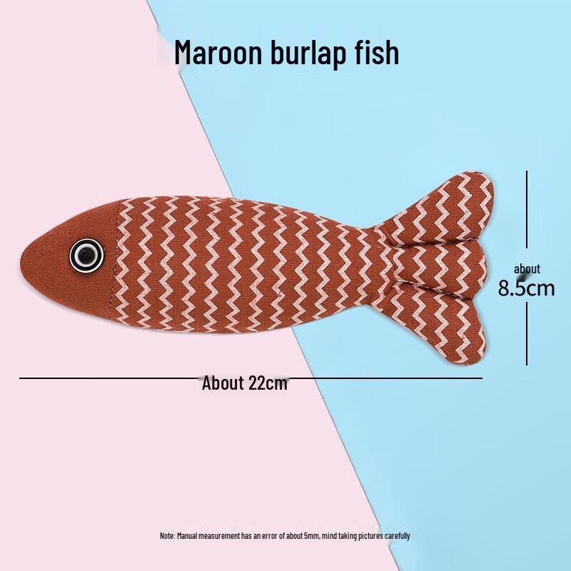 Qio Silent Linen Fish Cat Teaser Toy Set