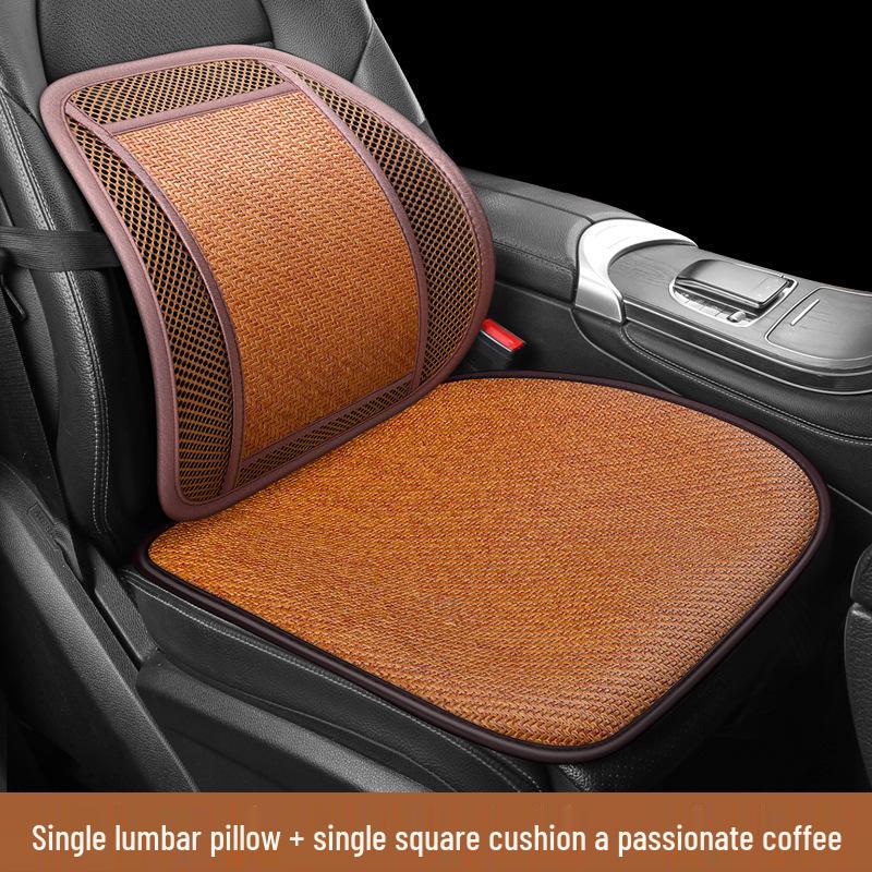 Car Seat Summer Cooling Cushion: Ventilated, Breathable Rattan Mat Square Pad