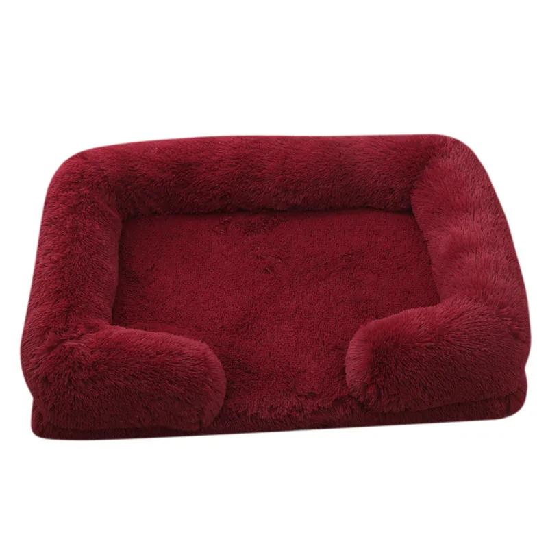 Grand lit pour chien en peluche pour animal de compagnie, coussin épais d'hiver, lit de couchage pour chien, canapé amovible, petit et grand chien