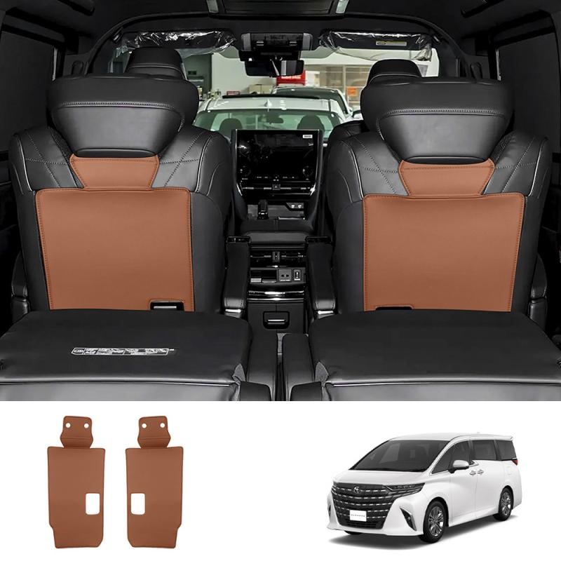 For Toyota Alphard Vellfire 40 Series  2024 Interior Car Leather Middle row seat back footrest Storage Protective pad Cover