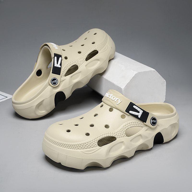 

Модные дырявые мужские летние сандалии, уличные пляжные шлепанцы на платформе, мужские тапочки высокого качества, модные, забавные, оригинальные, стиль для взрослых 2024 45