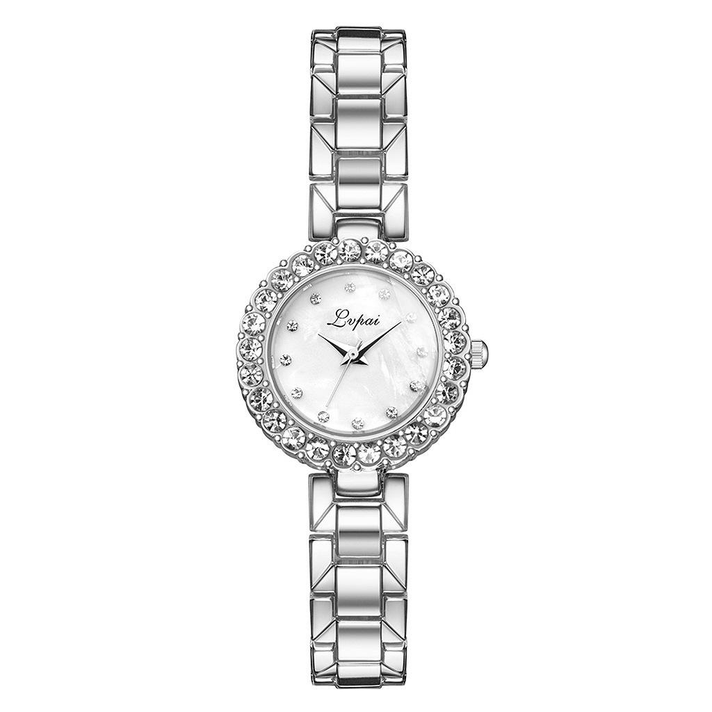 Woman Fashion Chic Diamante Steel Strap Quartz Watch
